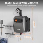 Giraffe Tools Grandfalls Retractable Pressure Washer G20B, 2500 PSI 2.2 GPM, Wall Mounted Power Washer with 65FT Hose Reel, Black Pressure Hoses, 4 Nozzles for Floor/Cars/Fences/Patios, Dark Silver - Image 2