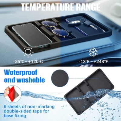 Yulejo Extra Large Dashboard Mat for Car Dashboard Accessories, Anti Skid Car Pad Compatible with All Smartphone Car Non Slip Pad for with Non Marking Tape (Trendy) - Image 4