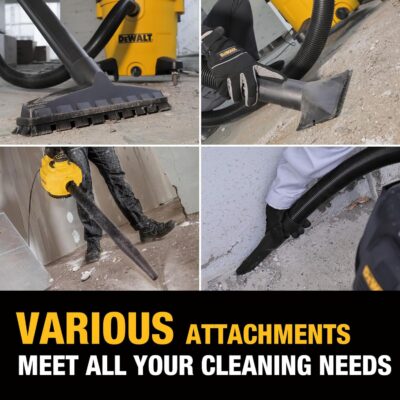 DEWALT 12 Gal Shop Vac, 5.5 HP Wet Dry Vac with Detachable Blower, High-Capacity Cleaner for Garage, Car, Workshop & Outdoor Leaves, All-in-1 DXV212PA (Reusable Bag) - Image 5