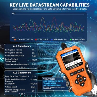 OBD2 Scanner Diagnostic Tool, Check Engine Light Car Code Reader with Reset, Battery Tester, Live Data, Freeze Frame, I/M Readiness, Car Scanner Diagnostic Tool for All OBDII Car After 1996 - Image 4