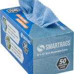 Arkwright Smart Rags Microfiber Cleaning Cloths, Pack of 50 in a Box, Lint Free 180 GSM Reusable Towels for Auto, Office and Household Cleaning, 12 x 12 in, Blue