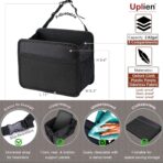 Car Seat Back Organizer Hanging Bag [2025 UPDATED] Foldable Backseat Storage Caddy with 5 Compartments & Adjustable Straps, Fits for Front/Back Headrest, Ultra-Durable - Black - Image 3