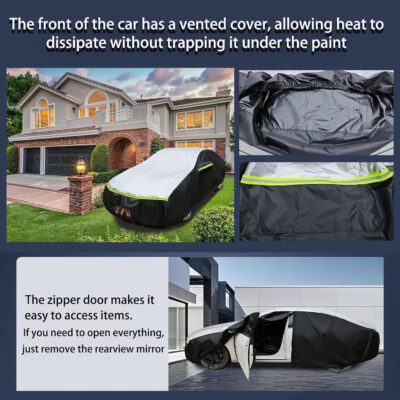 Car Cover Waterproof All Weather Tear-Resistant, Durable and Sun Protect,Suitable for Nissan Altima, Toyota Camry, Honda Accord, Lexus GS, Infiniti Q50, Kia K5, Fit Sedan Length (188-195 inch) - Image 3