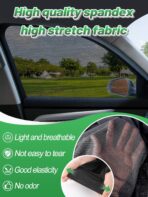 Car Window Shades for SUV - 4 Pack Stretchy Sun Shade Mesh Side Car Window Screen Covers for Camping Family Baby Pet Anti-Mosquito Privacy Protection When Parking - Image 6