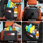 FrgKbTm Car Seat Back Organizer, Waterproof Car Backseat Organizer with Cup Holders Large Capacity Hanging Car Storage Bag for Phones Documents Cups Bottle Travel Compatible with Most Vehicles - Image 3