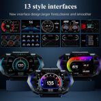 obd2 gauge display, head up display for car, Digital Speedometer, Tachometer, Water Temperature Gauge, Multi-Data Smart Gauge, Trip Computer Fuel Pressure Tester for All cars - Image 7