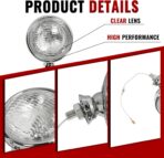 HECASA Pair Fog Lights Universal Fit 12 Volt 35 Watts Chrome Vintage Style Clear Lens Steel+Glass Adjustable Ball and Cup Mounting 2PCS - Image 4