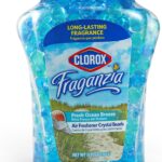 Clorox Fraganzia Crystal Beads Air Freshener, Long Lasting Room Deodorizer and Odor Eliminator Gel Beads to Freshen Home, Car, or Office, Fresh Ocean Breeze Scent, 12 Fl Oz