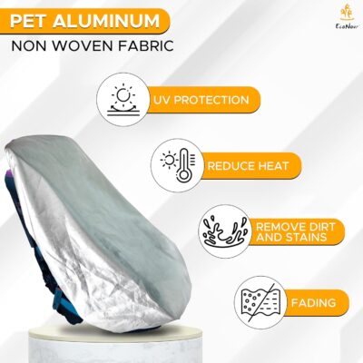 EcoNour Baby Car Seat Sun Shade Cover | Infant Carseat Heat Protector Keeps Toddler Seat at a Cool Temperature | Reflective car seat Sunshade Blocks Out Heat | Baby Travel Accessories - Image 3