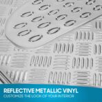 BDK Metallic Chrome Car Floor Mats All Weather Versatile Fit Automotive Floor Mats for Cars SUVs, Floor Mat for Trucks, Car Mats Full Set Front & Rear, Non-Slip Shiny Durable Heavy Duty - Silver - Image 7