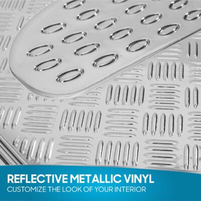 BDK Metallic Chrome Car Floor Mats All Weather Versatile Fit Automotive Floor Mats for Cars SUVs, Floor Mat for Trucks, Car Mats Full Set Front & Rear, Non-Slip Shiny Durable Heavy Duty - Silver - Image 7