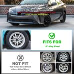 15-inch Hubcaps Wheel Covers Fit for 2016-2022 Toyota Prius & 2017-2022 Prius Prime & 2020-2024 Corolla Hybrid Wheel Rim Covers, Snap On Installation; Set of 4 Pcs (Glossy Black) - Image 2