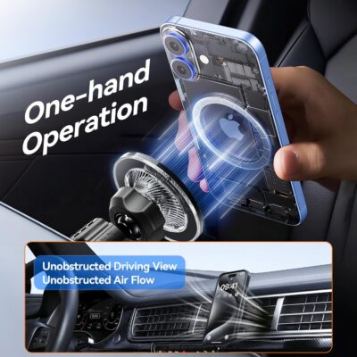 for MagSafe Car Mount,【22 N55 Super Magnets】Magnetic Phone Holder for Car Air Vent, HandsFree Cell Phone Mount Car Accessories for Men Women Compatible with iPhone 17 16 15 14 13 12 Pro Max - Image 7