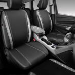 CAR PASS 23 PCS Bling Diamond Car Accessories Set for Women, Leather Seat Covers Full Set Sparkly Rhinestone15'' Steering Wheel Covers Shining Car Floor Mats Cute Aotumotive Interior Sets, Silver - Image 2