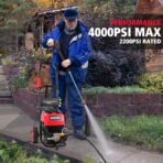 PowerSmart Electric Pressure Washer, 1.8GPM 4000PSI Max Power Washer with 35FT Power Cord & 27FT Hose, Soap Tank,Spray Gun - Image 2