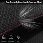 CAR PASS Mesh Leather Car Seat Covers Full Set,Breathable Mesh Faux Leather Seat Covers for Car, Universal Fit for SUV Truck Sedan Automotive, Airbag Compatible, Black and Red - Image 8