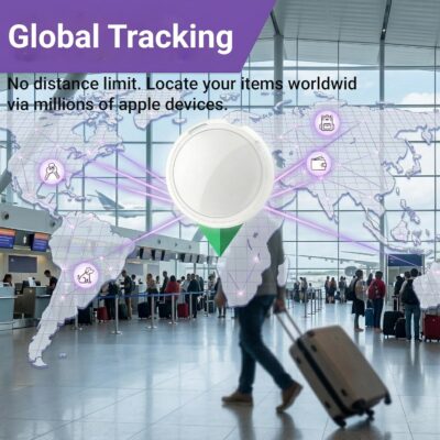 2 Pack GPS Tracker for Vehicles No Subscription Car Tracker Works with Apple Find My(iOS Only)Global Tracking Hidden Tracking Devices for Cars Bluetooth Finder with Loud Alarm for Car Bike Dog Luggage - Image 4