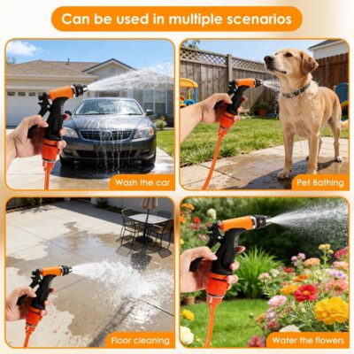 Portable 120W High-Pressure Car Wash Kit: High-Pressure Cleaner Water Pump 12V 80W, 6m Rubber Hose, 1m Transparent Hose, 3m Long Cigarette Lighter Cable - Image 8