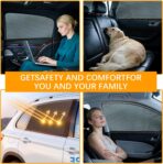2 Pack Back Car Window Covers Shades Car Side Window Sun Shades,Sunshade for car Window Baby, UV Protection Breathable Spandex Window Covers, Universal Fit Most (99%) of Cars(Medium 39.5"x20") - Image 3