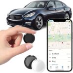 2 Pack GPS Tracker for Vehicles No Subscription Car Tracker Works with Apple Find My(iOS Only)Global Tracking Hidden Tracking Devices for Cars Bluetooth Finder with Loud Alarm for Car Bike Dog Luggage