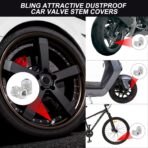 Alpmosn Car Wheel Tire Valve Caps, 4 PCS Bling Tire Valve Caps, Crystal Tire Caps Shinny Rhinestone for Women, Universal Car Dustproof Tire Valve Caps for Cars, Trucks, SUV and Motorcycles (White) - Image 6