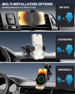 Wireless Car Charger,15W Fast Charging Auto Clamping Phone Holders for Your Car Compatible with iPhone 16/15/14/13, for Samsung Galaxy S24 Ultra S23 S22 S21, S20, S10+ - Image 5