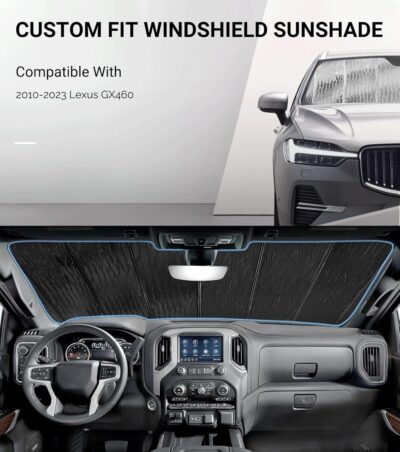 Pigenius Windshield Sun Shade for Lexus GX460 2010-2023, Custom Front Window Sunshade - AstraGuard - Image 2