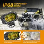 Auxbeam LED Amber Fog Light, 4Inch 60W Led Driving Offroad Lights Pod Super Bright with Wiring Harness Kit Yellow Flood Beam Pod Light for Truck SUV ATV UTV Jeep Wrangler Motorcycle - Image 6
