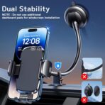TICILFO Phone Holders for Your Car [Gooseneck Flexible] Phone Stand for Car Dashboard Windshield Automotive Accessories [Strong Suction Cup] Cell Phone Car Mount for All iPhone Android Smartphone - Image 2