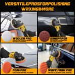 Cordless Buffer Polisher for Car Detailing,7230 RPM Car Buffer Polisher,21V 4.0Ah Li-ion Battery,Cordless Polisher With 29 PCS Car Detailing Kit,for Polishing, Waxing, Boat Sanding, Scratch Removing - Image 6