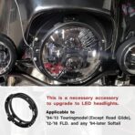 7" LED Headlight Ring Mounting Bracket - Round Adapter Bracket Motor - Fits for Harley Street Glide Road King Electra Glide Motorcycle Head Light Mount (Black, 7") - Image 2