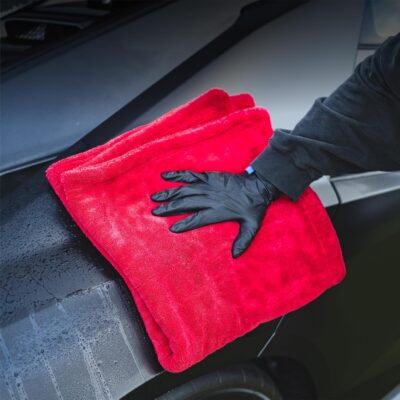 The Rag Company - The 1500 - Heavy Duty Car Drying Towel; Perfect for Trucks, Commercial Vehicles, RVs, Boats, and More; Premium 70/30 Blend Twist Loop Design, 1500gsm, 30in x 30in, Red - Image 7