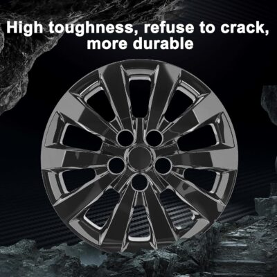 Hubcaps Compatible with Nissan Leaf 2011-2025 ;Nissan SENTRA 2013-2019,16 inch Wheel Covers;Set of 4 Packs (Glossy Black) - Image 7