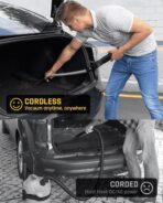 Slim V8 Mate Cordless Car Vacuum High Power 19000PA 2 Suction Modes Lightweight Portable at 1.2 lbs, USB Charge, Mini Handheld Vacuum Cleaner with Multi Accessories for Car Home Pet (Black) - Image 7