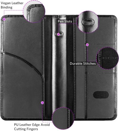 CoBak Car Registration and Insurance Holder - Vehicle Glove Box Car Organizer,Auto Truck Comparment Accessories Case with Magnetic Closure for Driver License,Cards - Image 2