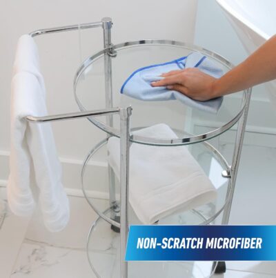 Unger Professional 18” x 18” Large Professional-Grade Microfiber Cloth Towels, 3 Pack, Multi-Purpose Wet and Dry Cleaning Cloths for Kitchen, Bath, Auto, Appliances, Car Supplies - Image 3