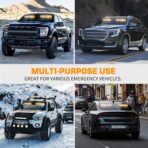 XRIDONSEN 2x 17 inch Emergency Dash Strobe Lights for Trucks Interior Front/Rear Windshield Lights 40 LED Amber White Safety Warning Hazard Lights w/Controller for Plow Trucks Construction Vehicles - Image 6