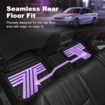 Floor Mats Fit for Honda Civic 2022-2025 2026 Sedan Hatchback Si (Include Sport,Not for Hybrid), with&w/o USB Port | for Acura Integra 2023-2026, All Weather Car Floor Liners, Black & Purple - Image 5