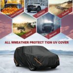 Heavy Duty Car Cover for Dodge Grand Caravan - Reinforced PU Coating,Waterproof 420D Oxford Fabric,All-Weather Protection Outdoor Car Cover, Breathable Design - Image 5