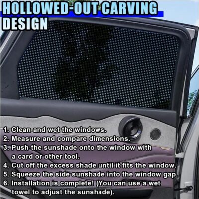 4PCS Car Side Window Sunshade, Block UV Rays Privacy Protector Car Static Cling Film Sticker, Reusable Washable Auto Shade Stickers for Heat Glare Protection, Window Film for Most Cars - Image 6