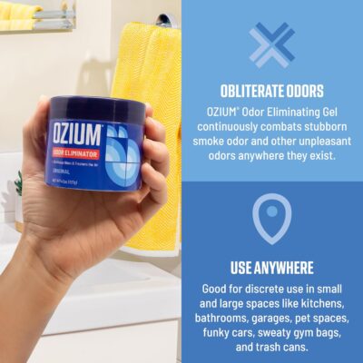 Ozium 4.5 Oz. Odor Eliminating Gel for Homes, Cars, Offices and More, Original, 4 Pack - Image 3