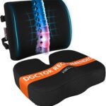 FORTEM Seat Cushion, Office Chair Cushion, Lumbar Support Pillow for Office Chair, Memory Foam Sciatica Coccyx Tailbone Pressure Pain Relief, Car Sitting Pad, Washable Non Slip