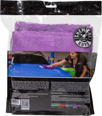 Chemical Guys MIC34803 Happy Ending Ultra Plush Edgeless Microfiber Towel, Purple (16" x 16") - Image 3