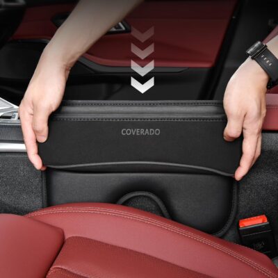 Coverado Universal Car Seat Gap Filler Organizer, Premium Suede Leather Car Seat Side Gap Filler, Seat Gap Storage Box for Suv Truck, Car Interior Accessories - Image 2