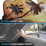 BDK Golden Sunset Beach Front Windshield Sun Shade Accordion Folding Cute Car Window Shades for Truck & Car Sunshade Shield for Sun UV Rays - Visor Protector Keeps Your Vehicle Cool - 58 x 27 inches - Image 3