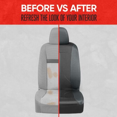 Motor Trend Black & Gray Car Seat Covers Full Set – Front Seat Covers & Rear Bench Seat Cover – Airbag Compatible, 60/40 Split Bench for Smaller Trucks, Cars & SUVs – Automotive Interior Accessories - Image 8