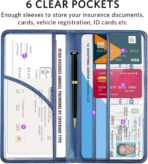 CoBak Car Registration and Insurance Holder - Vehicle Glove Box Car Organizer,Auto Truck Comparment Accessories Case with Magnetic Closure for Driver License,Cards, Carbon Blue - Image 3