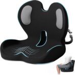 Ergonomic Seat Cushion,Office Chair Cushion with Lumbar Support Pillow,Car Orthopedic Seat Cushions,Designed for Sciatica,Tailbone,Back Pain Relief,for Office,Car,Truck,Home,Desk Chair