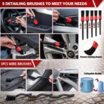 56Pcs Car Wash Cleaning Kit with Foam Gun, Car Wash Brush with Long Handle, Car Detailing Kit, Car Wheel Brush for Car Cleaning Supplies, Adjustable Hose Wash Sprayer-Quick Connector to Any Hose - Image 5