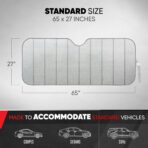 BDK Car Windshield Sun Shade - Jumbo Size Windshield Sun Shade Accordion Fold Style for Windshield - Heatshield Sunshade for Sedan Truck, SUV - Window Shades Front Windshield - 65 x 27 in - Image 3